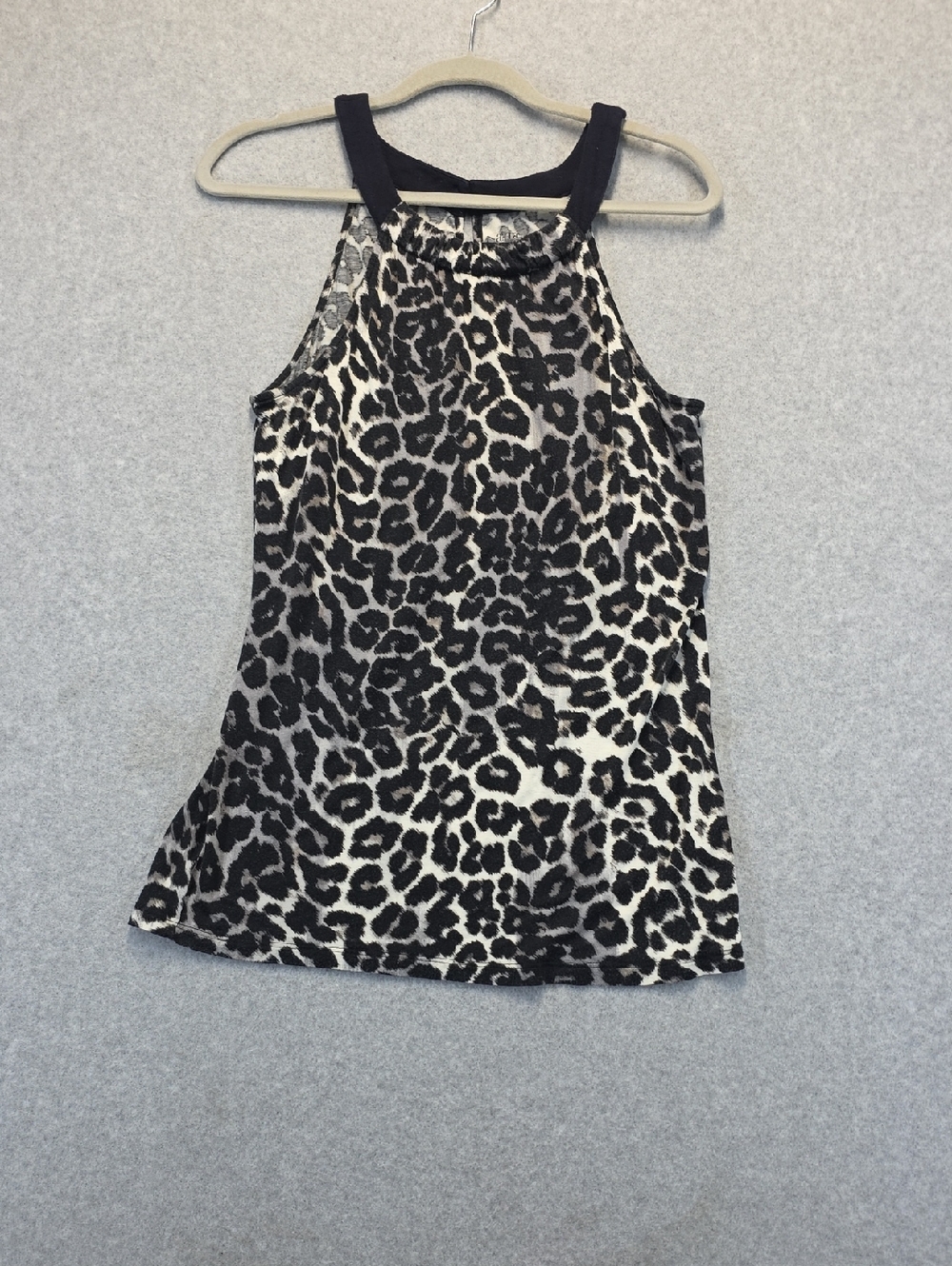 A.N.A Leopard Print Halter Tank Top Women’s Large Animal Print Sleeveless Blouse